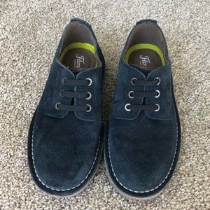 Boys Blue Suede Slip On Loafers